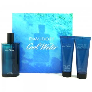 Set pentru bărbați Davidoff Cool Water - Apă de toaletă 125 ml + Gel de duș 75 ml + Balsam după ras 75 ml