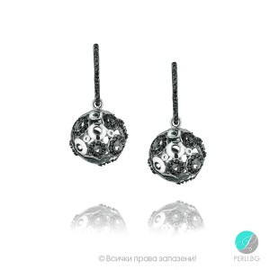 Roxie - Cercei din argint bilă cu zirconiu cubic s1242