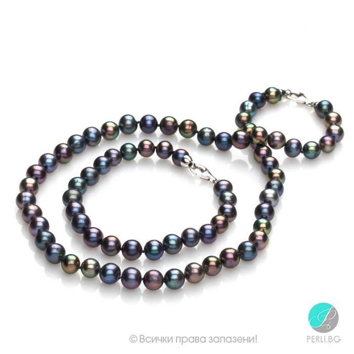 Ava - Colier și brățară din perle - set AA 7 - 8 mm 15657 Perle pentru ompletează