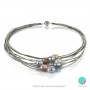 Eliza - Colier cu mai multe rânduri de perle și piele A 11 - 12 mm 11786S Coliere cu perle